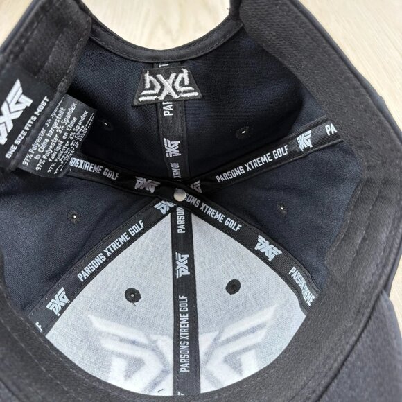 PXG Mens Black Classic Logo Embroidered Adjustable Breathable Golf Hat One Size - Picture 7 of 8